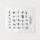 Woodland Alphabet Animal ABC Kinderzimmer Decor Wandteppich (Vorderseite (Horizontal))