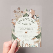 Woodland animal Adventure erwartet Baby-Dusche Acryleinladungen (Insitu (Handheld))