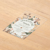 Woodland animal Adventure erwartet Baby-Dusche Acryleinladungen (Ablage )