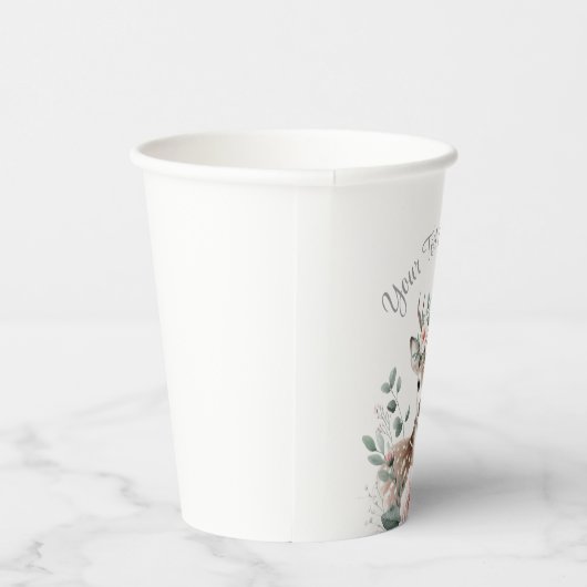 Woodland Animal Baby Deer Baby Dusche Pappbecher (Rechts)