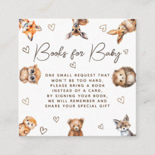 Woodland Animal Baby Dusche Bücher für Baby Begleitkarte