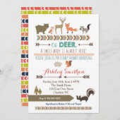 Woodland Animal Baby Dusche Einladung (Vorne/Hinten)