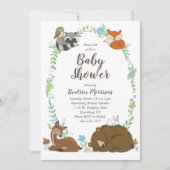 Woodland Animal Baby Dusche Einladung (Vorderseite)
