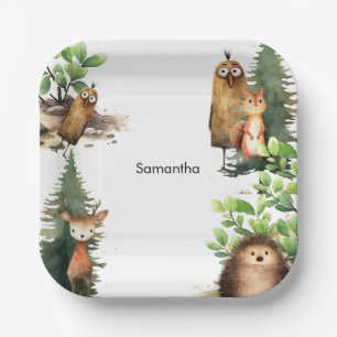 Woodland Animal Baby Dusche Pappteller