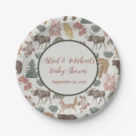 Woodland Animal Baby Dusche Pappteller