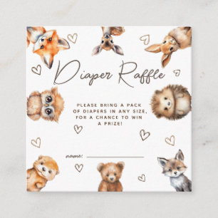 Woodland Animal Baby Dusche Windelwaschkarte Begleitkarte