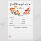 Woodland Animal Baby Predication/Ratgeber Paper Ca Flyer (Vorne)