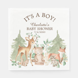 Woodland Animal Baby Shooter Paper Napkins Serviette