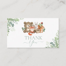 Woodland animal Baby Showday Danke Begleitkarte