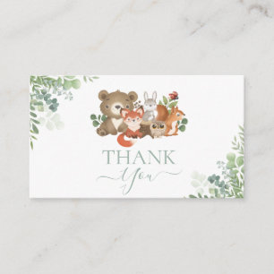 Woodland animal Baby Showday Danke Begleitkarte