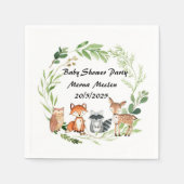 woodland animal  baby shower design serviette (Vorderseite)