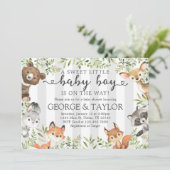 Woodland Animal Baby Shower Einladung (Stehend Vorderseite)