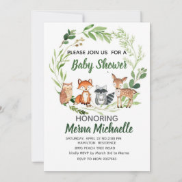woodland animal  baby shower invitation einladung