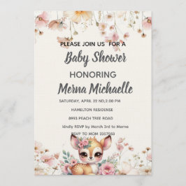 woodland animal  baby shower invitation einladung