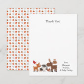 Woodland Animal Babydusche danke Notizen (Vorne/Hinten)