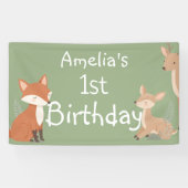  Woodland Animal Birthday Party  Banner (Horizontal)