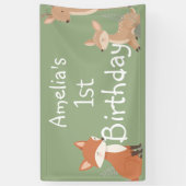  Woodland Animal Birthday Party  Banner (Vertikal)
