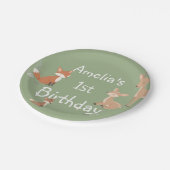  Woodland Animal Birthday Party  Pappteller (Schrägansicht)