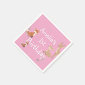 Woodland Animal Birthday Party Serviette (Ecke)