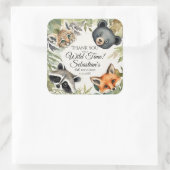 Woodland Animal Birthday Vielen Dank Quadratischer Aufkleber (Tasche)