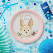 Woodland Animal Boho Bunny Rabbit Pink Baby Dusche Pappteller (Party)