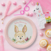 Woodland Animal Boho Bunny Rabbit Pink Baby Dusche Pappteller (Party)