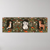 Woodland Animal Boho Floral Triptych Poster (Vorne)