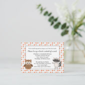 Woodland Animal Book Request / Baby Dusche Begleitkarte (Stehend Vorderseite)