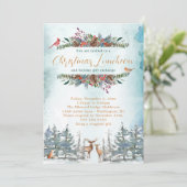 Woodland Animal Christmas Party Einladung (Stehend Vorderseite)