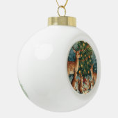 Woodland Animal Christmas Scene Keramik Kugel-Ornament (Links)