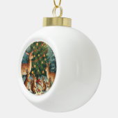 Woodland Animal Christmas Scene Keramik Kugel-Ornament (Rechts)
