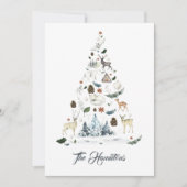 Woodland Animal Christmas Tree Card Dankeskarte (Vorderseite)