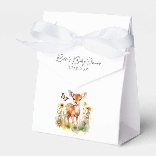 Woodland Animal Deer Baby Dusche Geschenkschachtel (Vorderseite)
