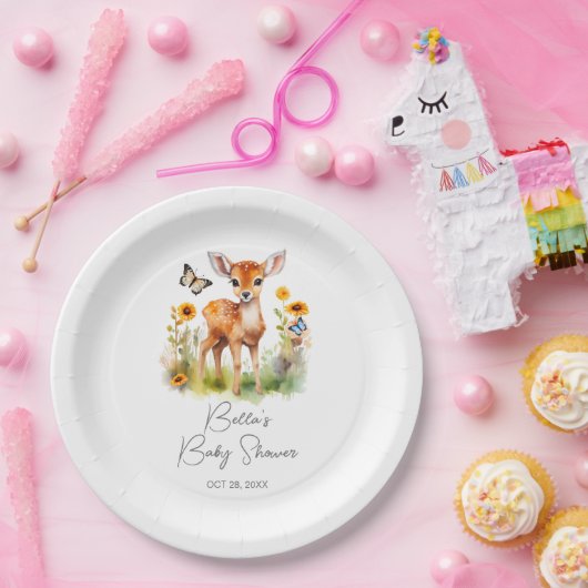 Woodland Animal Deer Baby Dusche Pappteller (Party)