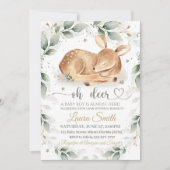 Woodland animal Deer Baby Shower Einladungs-Junge Einladung (Vorderseite)