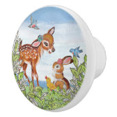 Woodland Animal Deer Bunny Duck Niedlich Baby Kind Keramikknauf (Rechts)