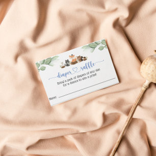 Woodland Animal Diaper Raffle Card Insert Visitenkarte