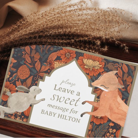 Woodland Animal Fall Baby Showbuch Gästebuch