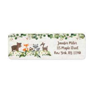 Woodland Animal Floral Address