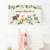 Woodland Animal Floral Baby Dusche Banner (Insitu)