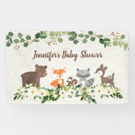 Woodland Animal Floral Baby Dusche Banner