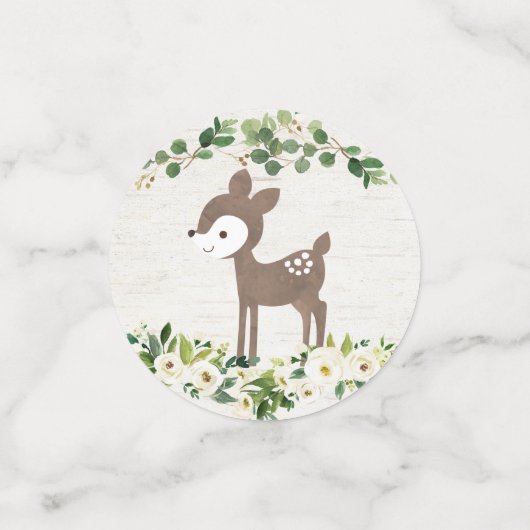 Woodland Animal Floral Baby Dusche Konfetti (Klein Vorderseite)