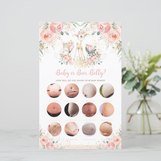 Woodland Animal Floral Baby oder Bierbauch Game (Stehend Vorderseite)