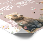 Woodland animal floral girl Baby Dusche willkommen Poster (Ecke)