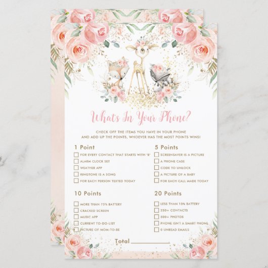 Woodland Animal Floral Was ist in deinem Handyspie (Vorne/Hinten)