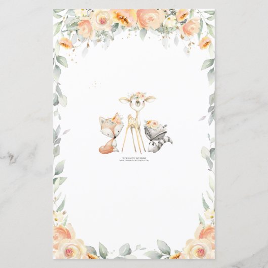 Woodland Animal Floral Well will baby (Rückseite)