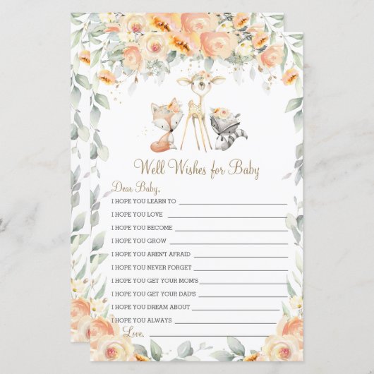 Woodland Animal Floral Well will baby (Vorne/Hinten)