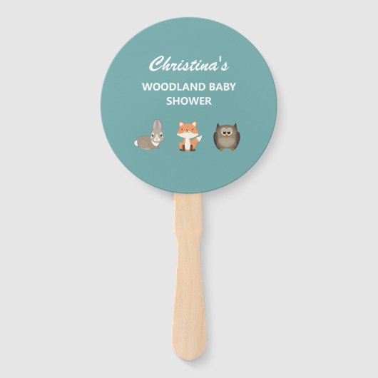 Woodland Animal Forest Baby Dusche Fächer (Vorderseite)