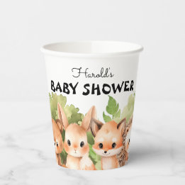 Woodland Animal Forest Baby Dusche Pappbecher