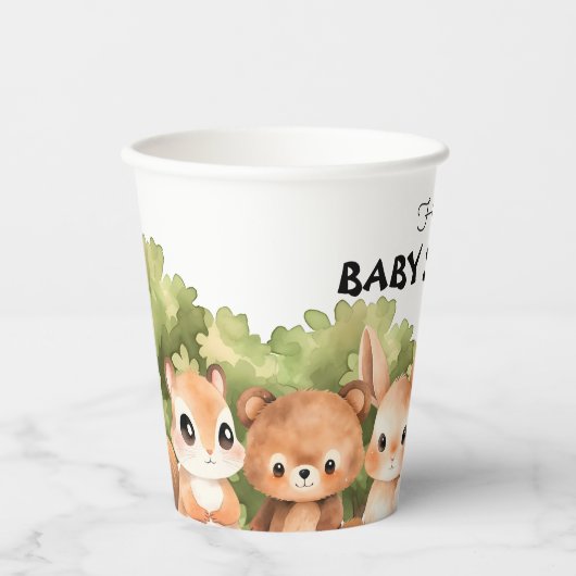 Woodland Animal Forest Baby Dusche Pappbecher (Vorderseite)
